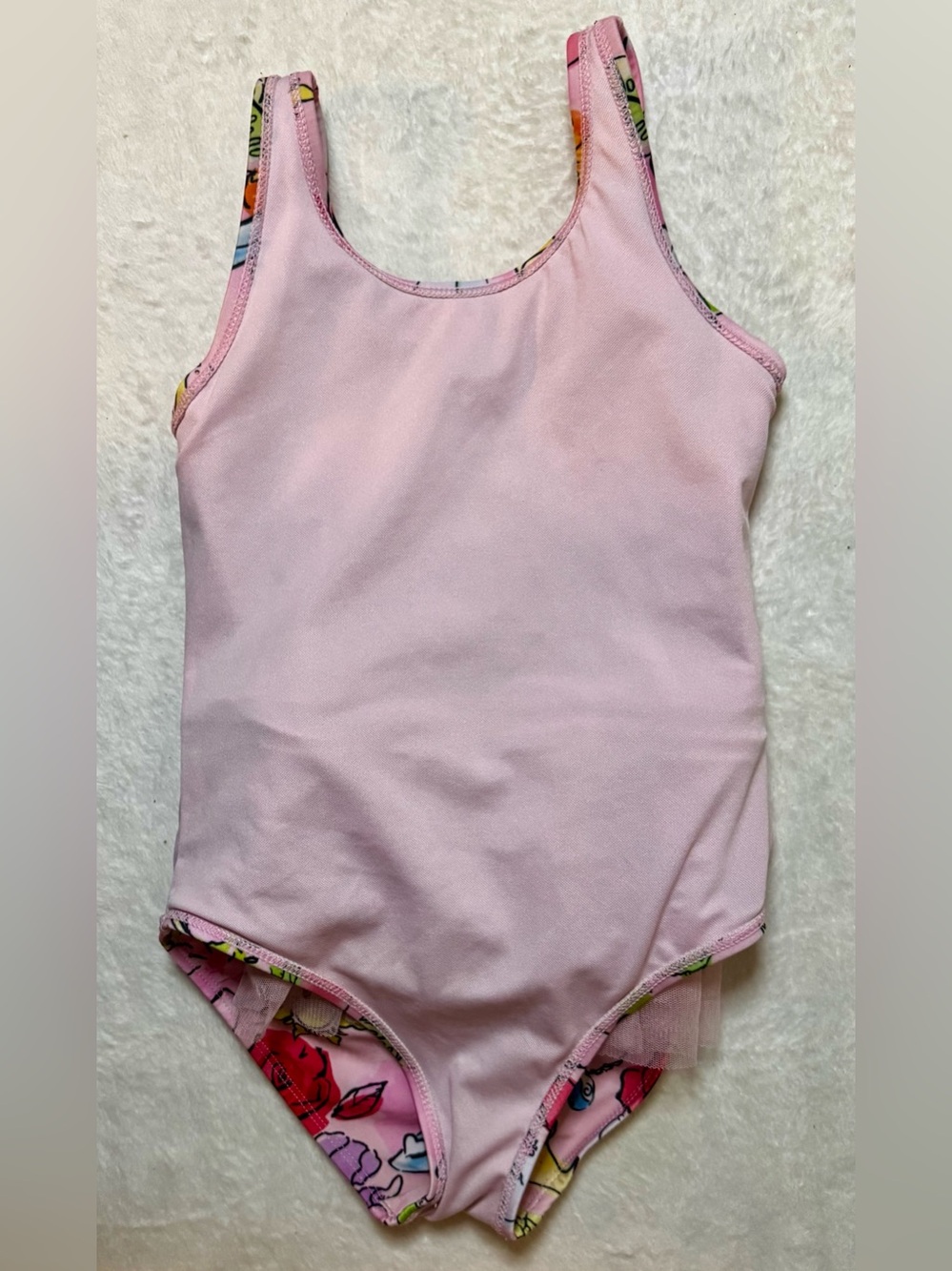 Disney Princess size 7/8 Pink Floral & Princess Print Tutu One-Piece Swimsuit - Picture 5 of 10